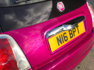 Fuchsia Fiat 500