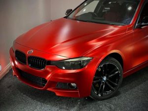 3 Series Satin Red - front half of the car