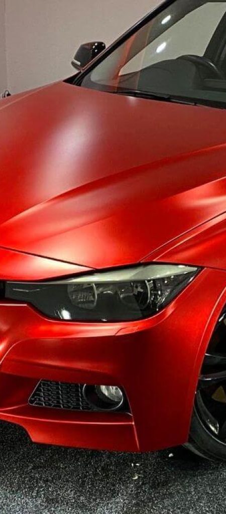 3 Series Satin Red - front half of the car
