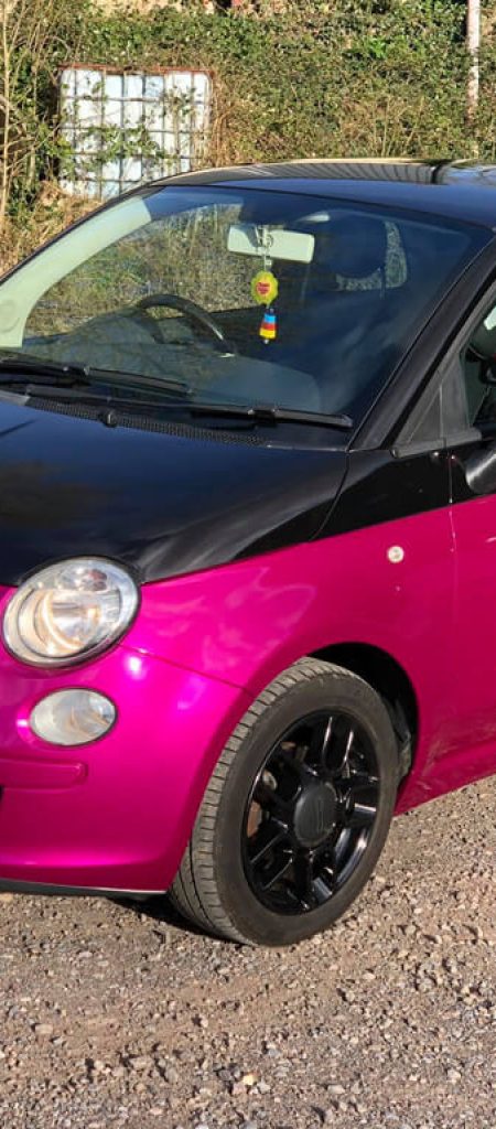 Fuchsia Fiat 500