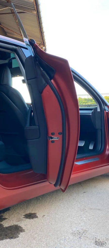 Satin Red Tesla