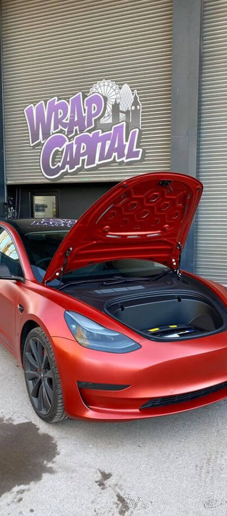 Satin Red Tesla